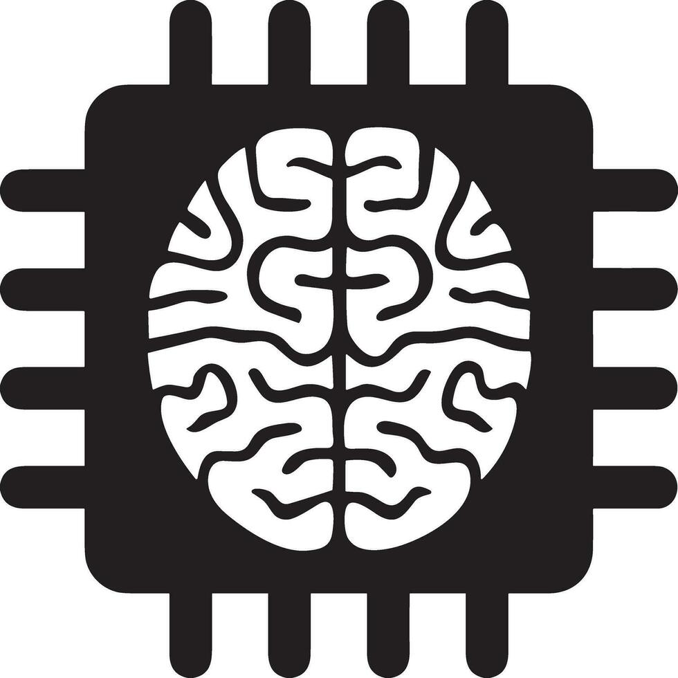 kunstmatig intelligentie- icoon symbool vector afbeelding. illustratie van de hersenen robot aan het leren menselijk slim algoritme ontwerp afbeelding.