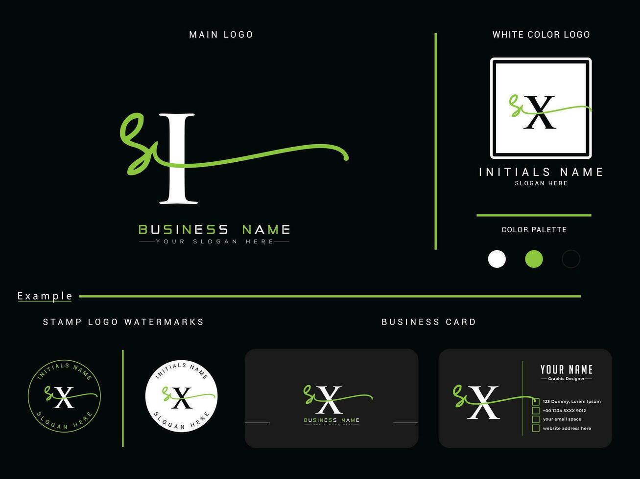 eerste si luxe handtekening logo, minimalistische si mode logo icoon en branding ontwerp vector