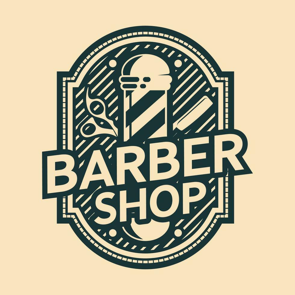 een professioneel kapper winkel logo ontwerp vector