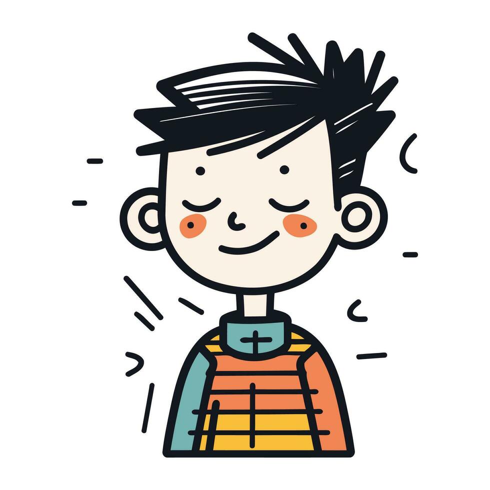 schattig tekenfilm jongen. vector illustratie in tekening stijl.