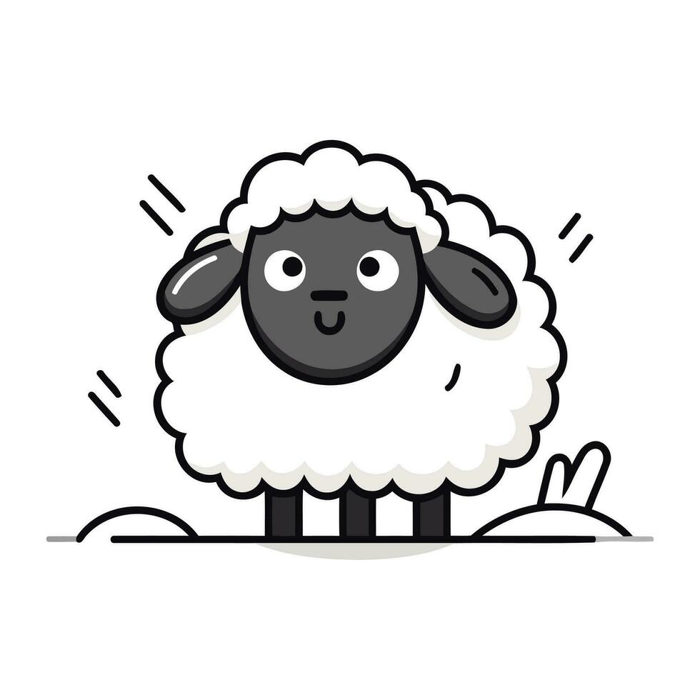 schattig schapen tekenfilm vector illustratie. schattig tekenfilm schapen.