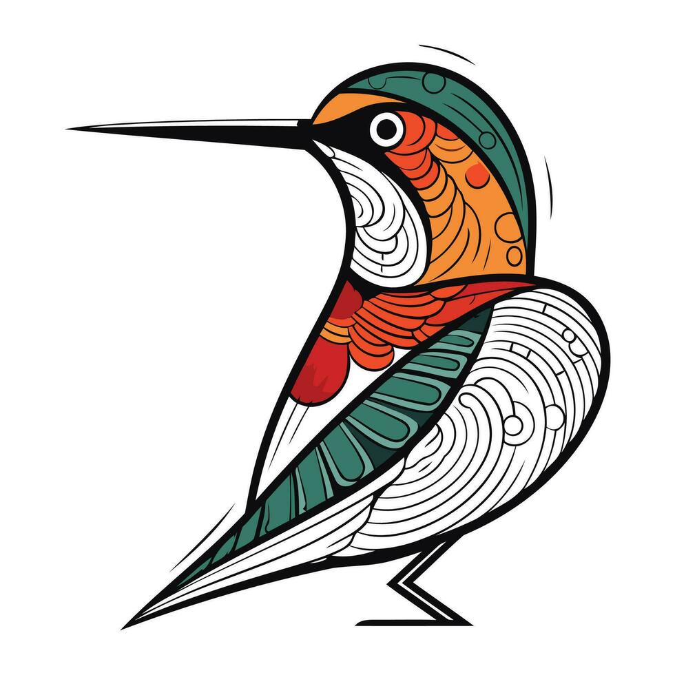 hand- getrokken vector illustratie van een vogel. tatoeëren ontwerp element.