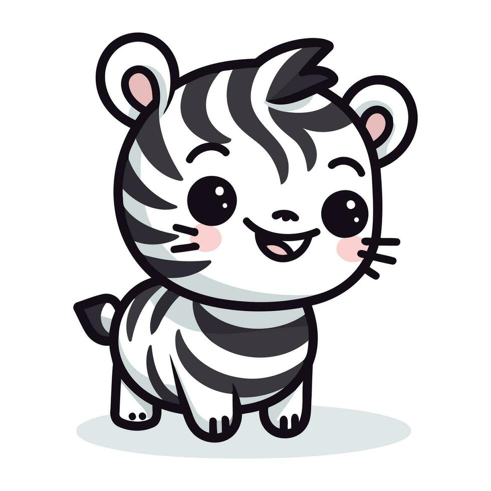 schattig zebra tekenfilm karakter mascotte ontwerp vector illustratie