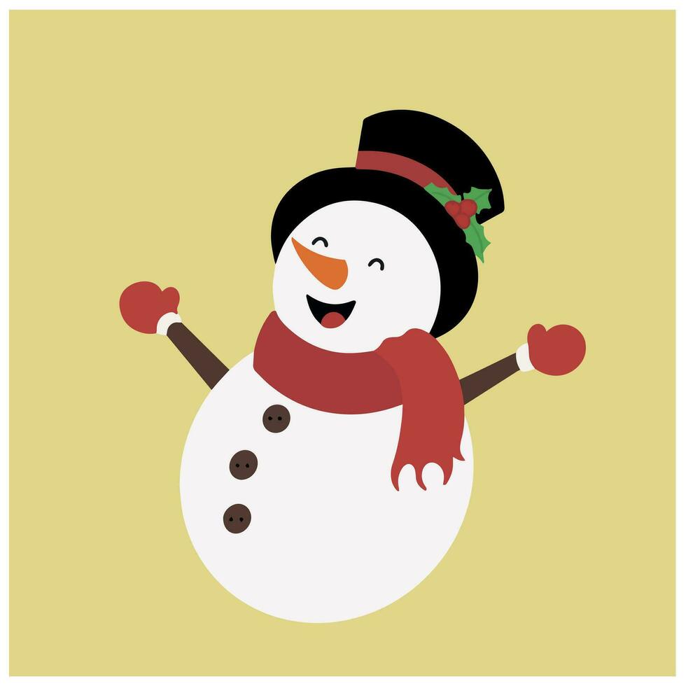 gelukkig schattig sneeuwman sneeuw Mens Kerstmis Kerstmis sinterklaas illustratie vector