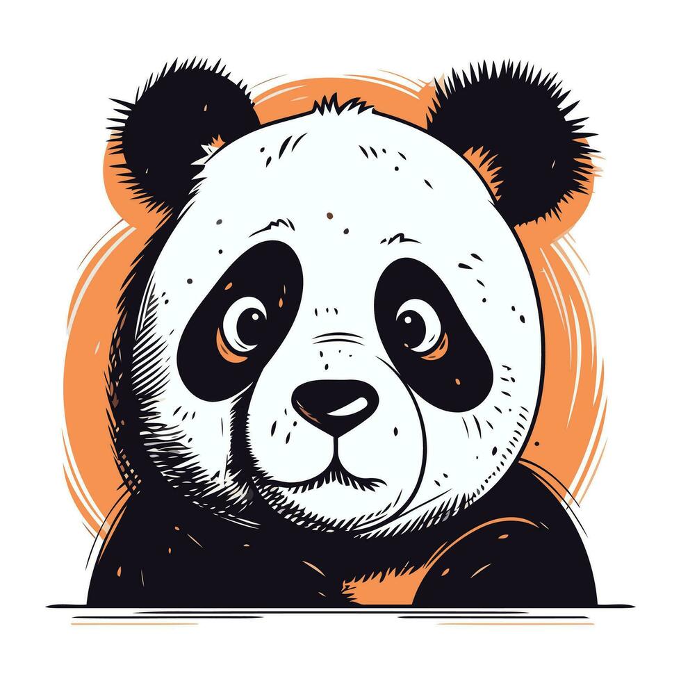 vector illustratie van een schattig panda. hand- getrokken vector illustratie.