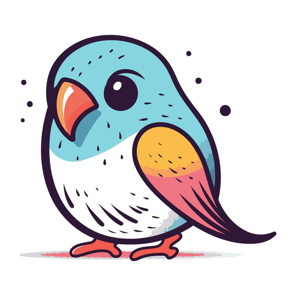 schattig tekenfilm vogel geïsoleerd Aan een wit achtergrond. vector illustratie.