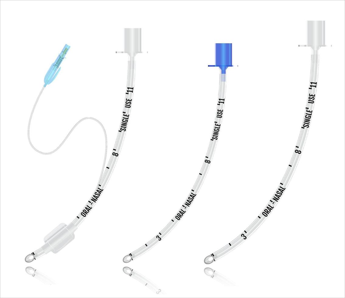 tracheaal - endotracheaal - intubatie - tube. vector illustratie