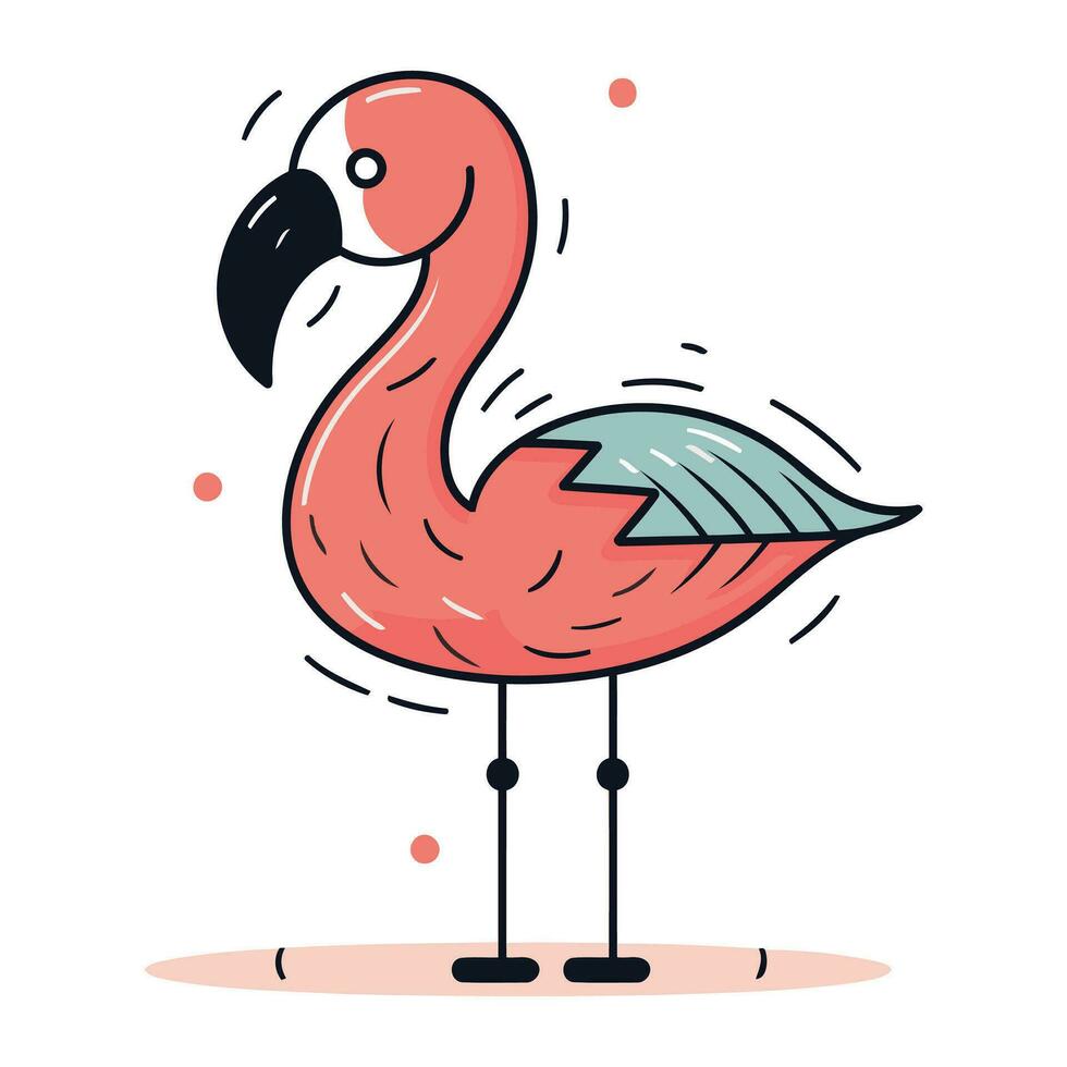 flamingo tekening. vector illustratie in tekenfilm stijl.