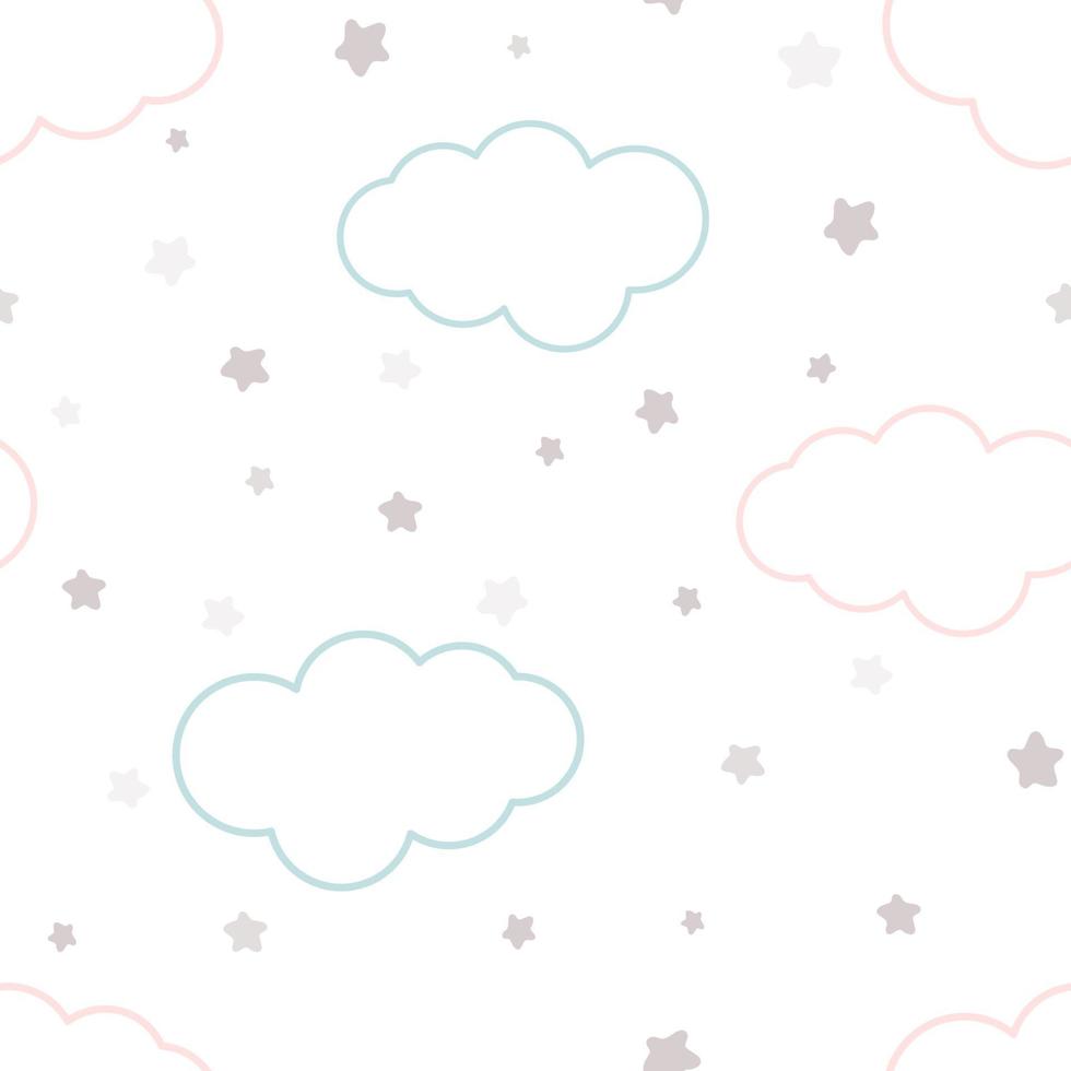 sterren en wolken pastel zachte patroon vectorillustratie vector