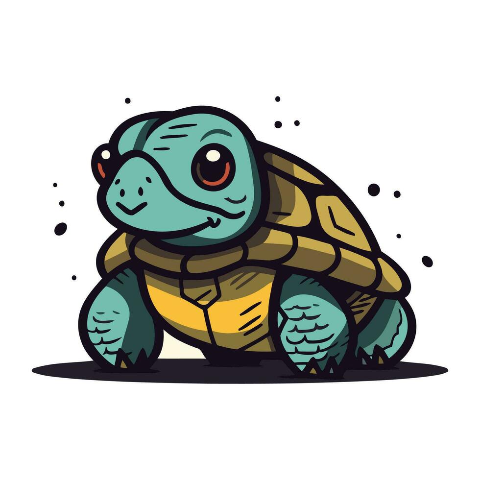 schattig tekenfilm schildpad. vector illustratie geïsoleerd Aan een wit achtergrond.