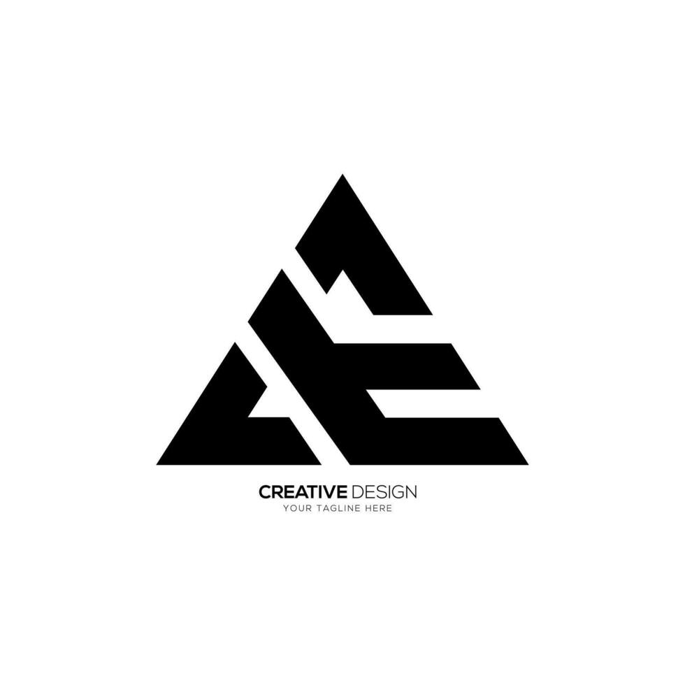 brief een c e driehoek eerste uniek ontwerp met modern monogram abstract logo concept vector