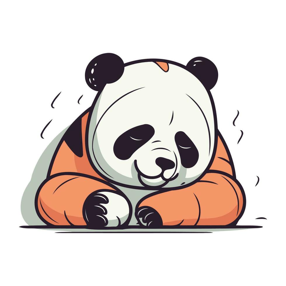 schattig panda beer slapen. vector illustratie in tekenfilm stijl.