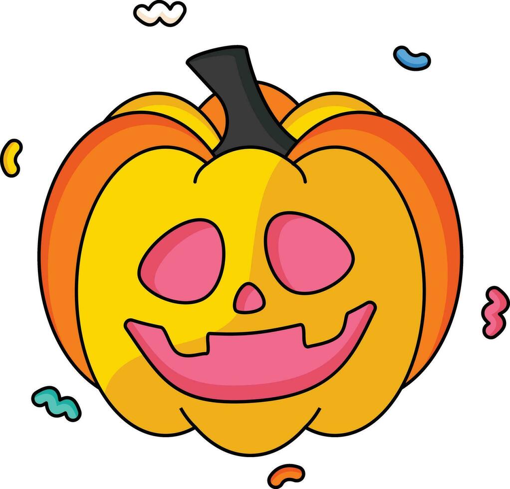 halloween pompoen schattig vector sticker