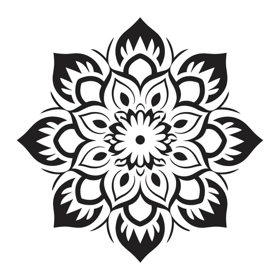 bloemen mandala kunst vector icoon geïsoleerd Aan een wit achtergrond, boho mandala, Arabisch mandala, mandala silhouet