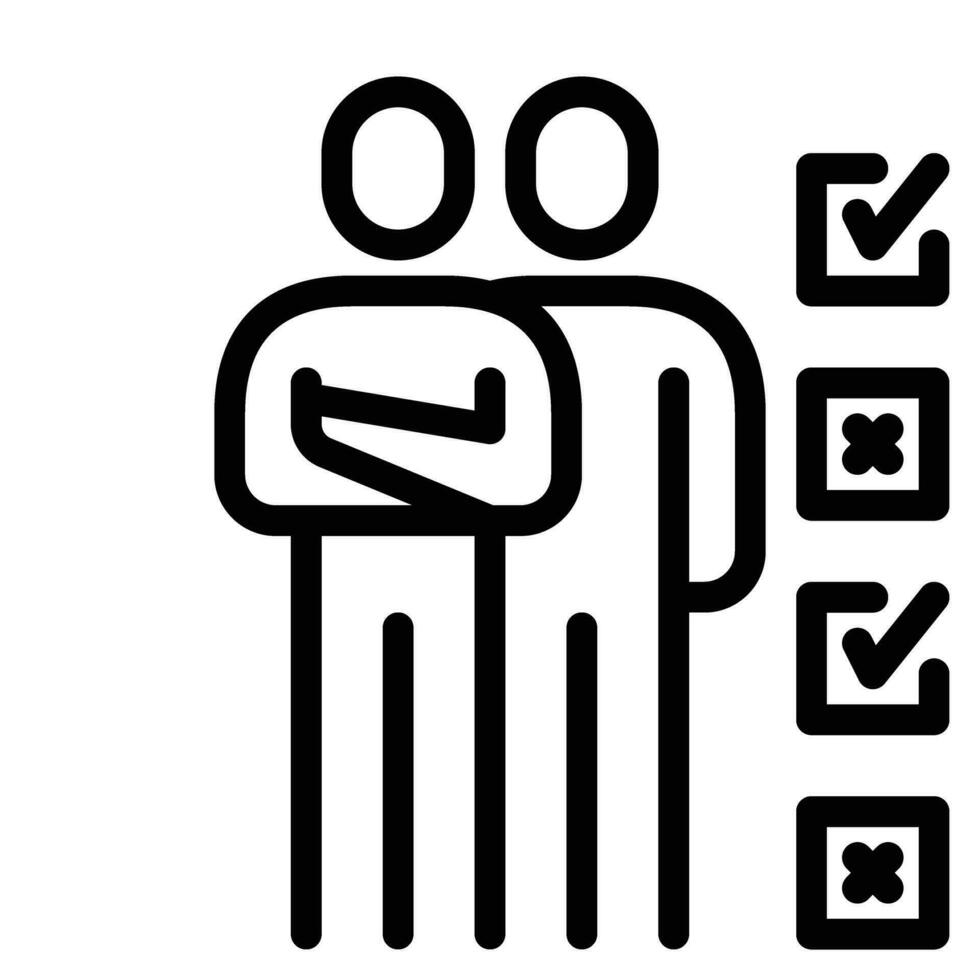 mensen team groep icoon lijn symbool teken vector , checklist