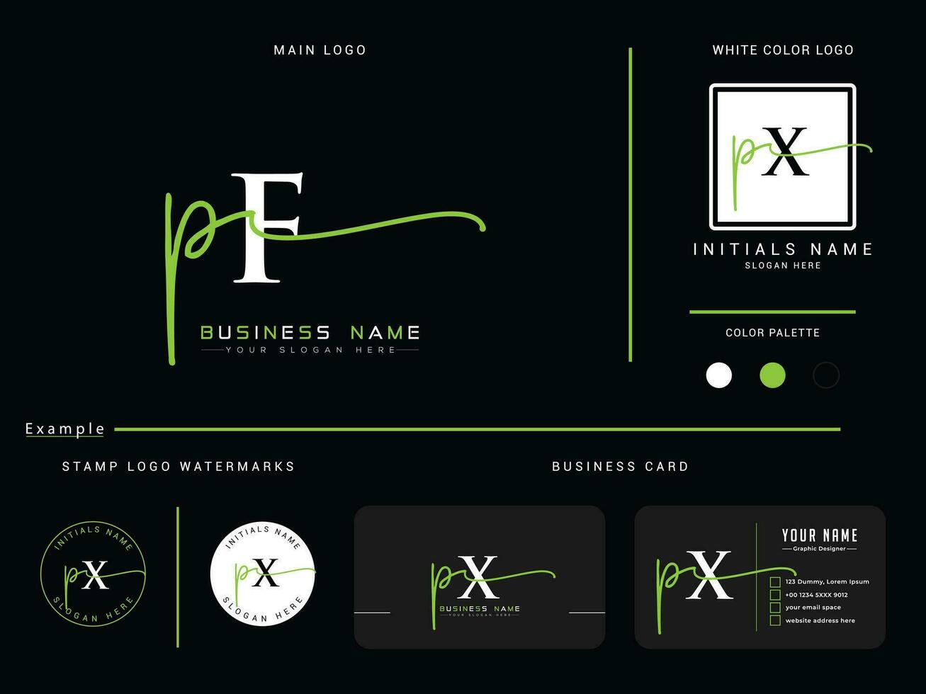 elegant pf handtekening kleding logo, modern luxe pf logo brief met branding vector