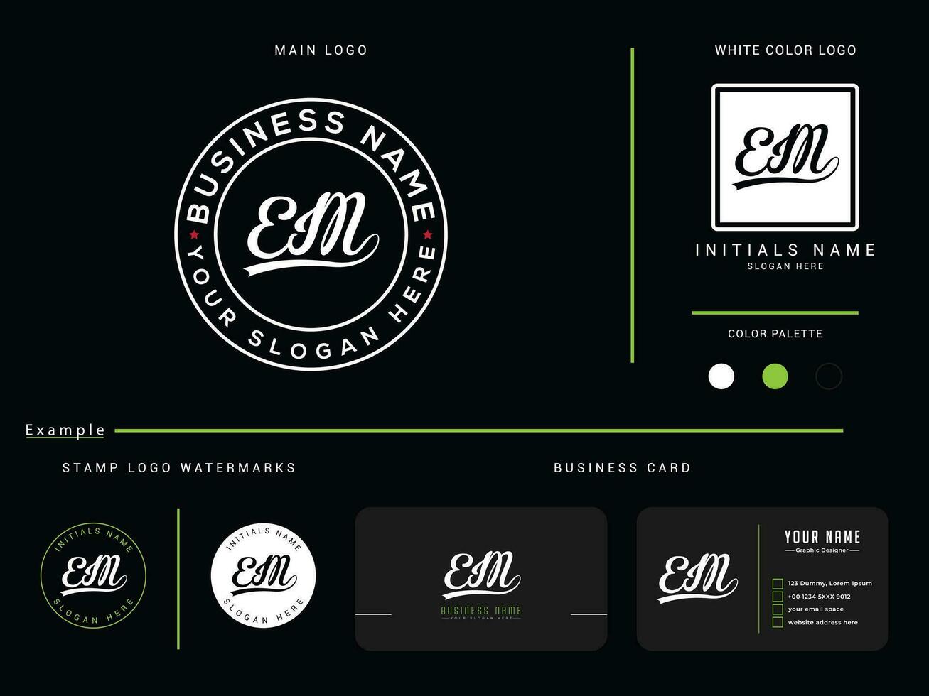 modern em cirkel logo, eerste luxe em logo brieven icoon vector