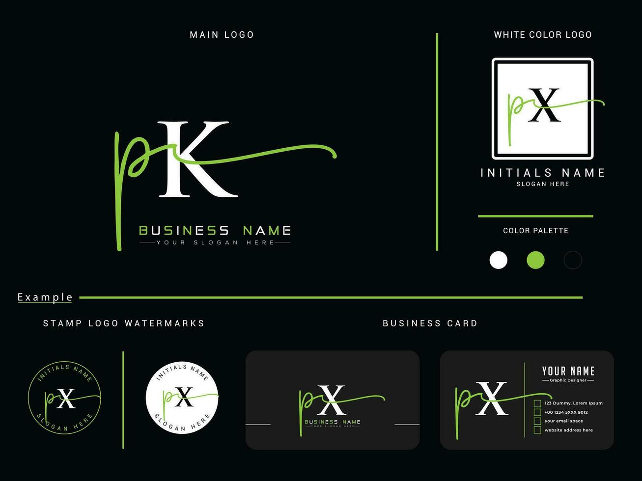 elegant pk handtekening kleding logo, modern luxe pk logo brief met branding vector