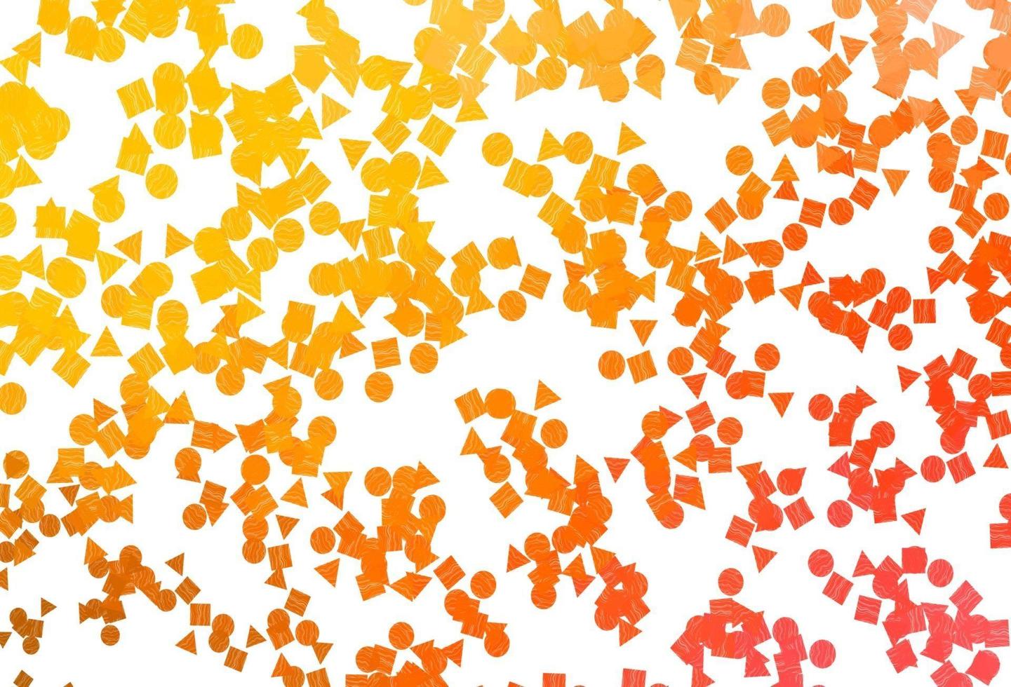 lichtgele, oranje vectordekking in veelhoekige stijl met cirkels. vector