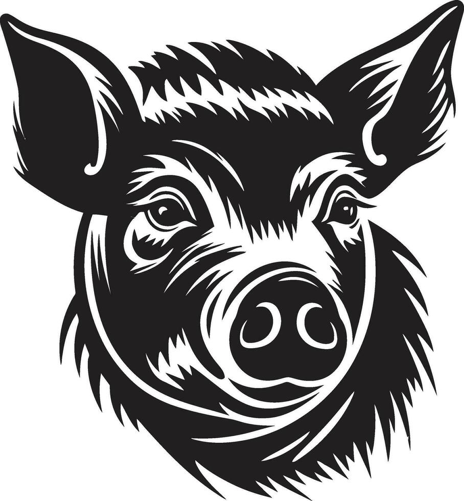 mysterieus varkensvlees silhouet varkentje in de schijnwerpers vector