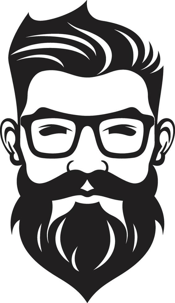 baard liefhebber monochroom vector kunst vieren retro koel bewerkte vertrouwen zwart vector portret van houthakker chique