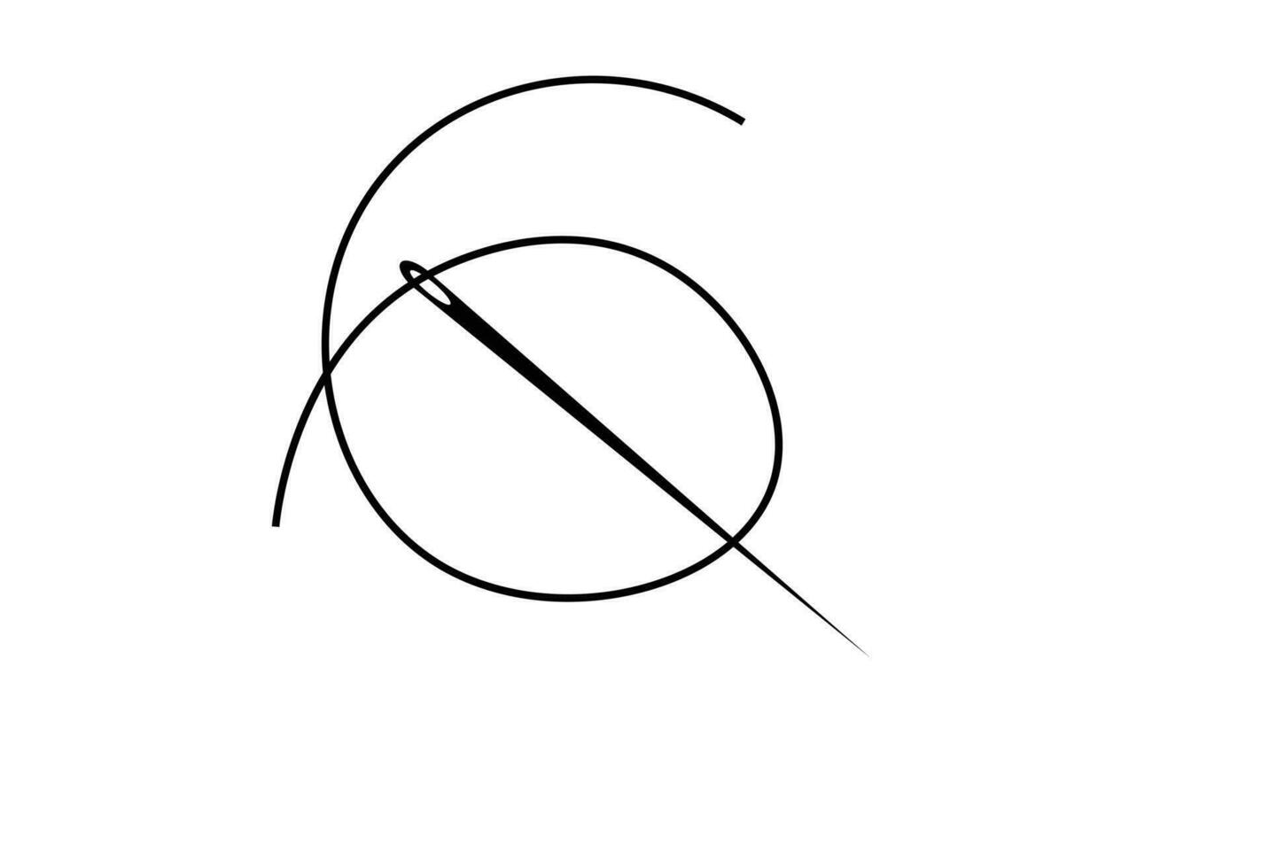 naald- en draad silhouet icoon vector illustratie kleermaker logo