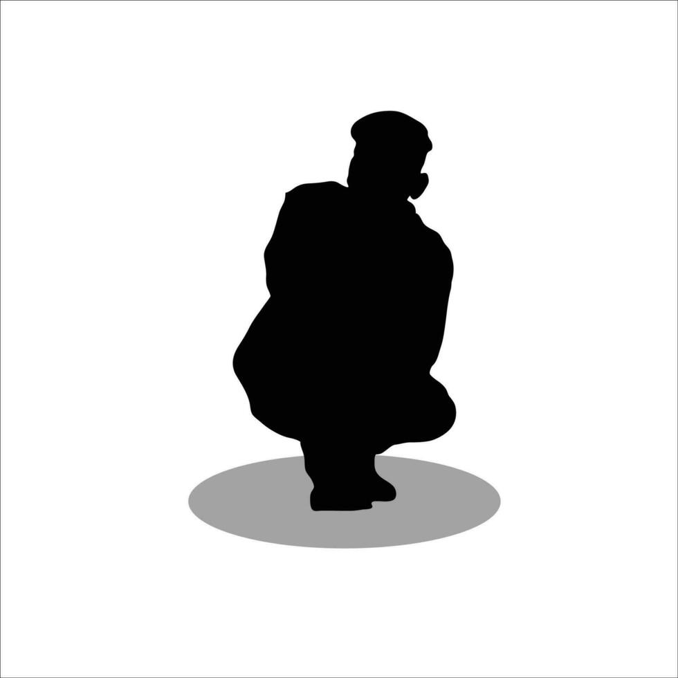 mannen zittend silhouet vector