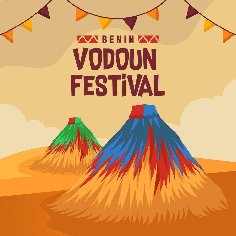 Benin vodou festival illustratie vector achtergrond. vector eps 10