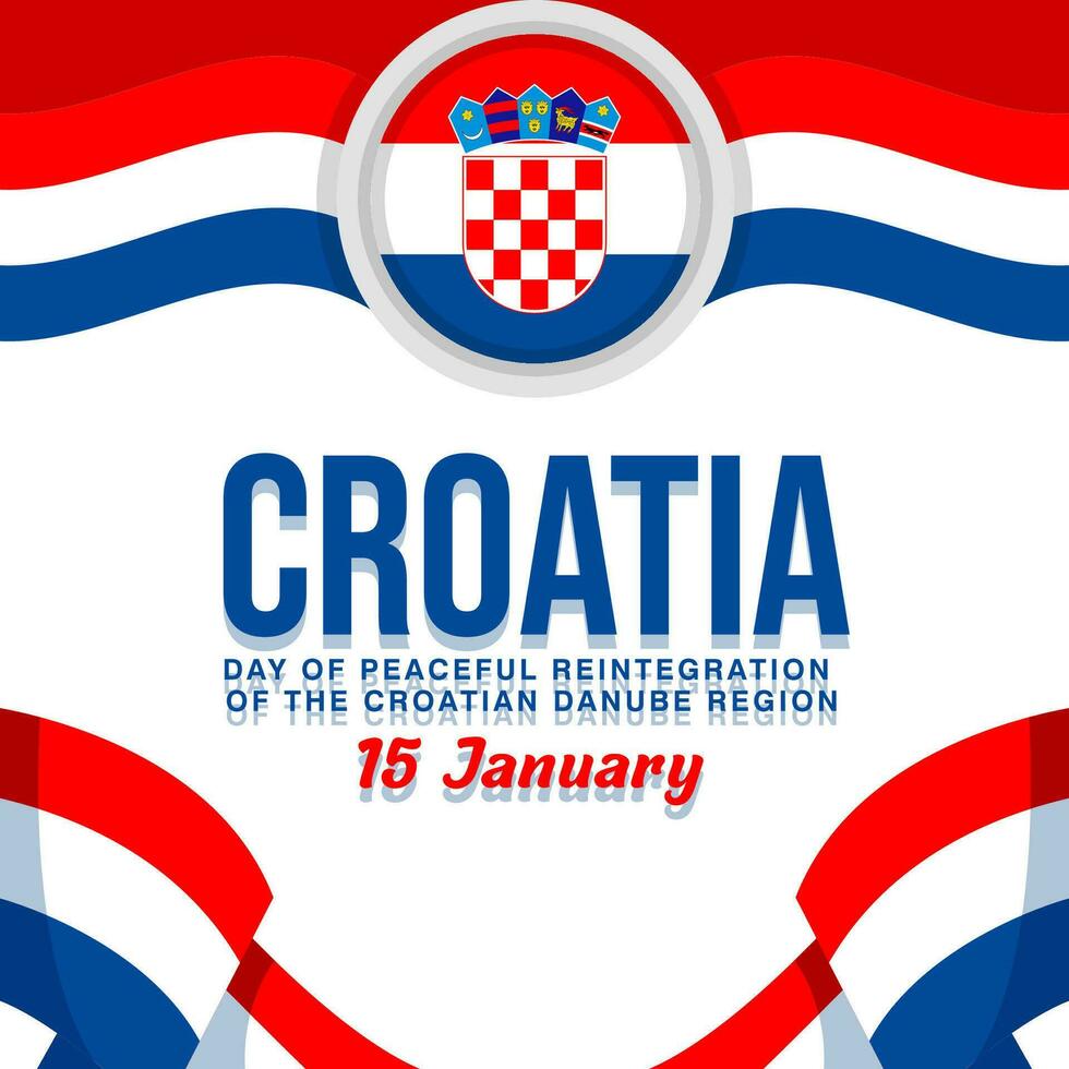 dag van vredig reïntegratie van de Kroatisch Donau regio. de dag Kroatië illustratie vector achtergrond. vector eps 10