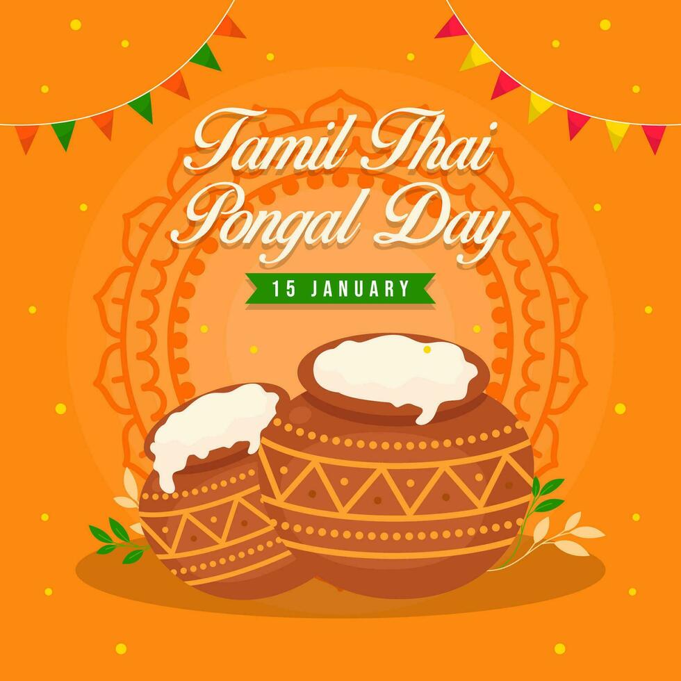 gelukkig tamil Thais pongal dag. Sri Lanka traditioneel viering dag illustratie vector achtergrond. vector eps 10