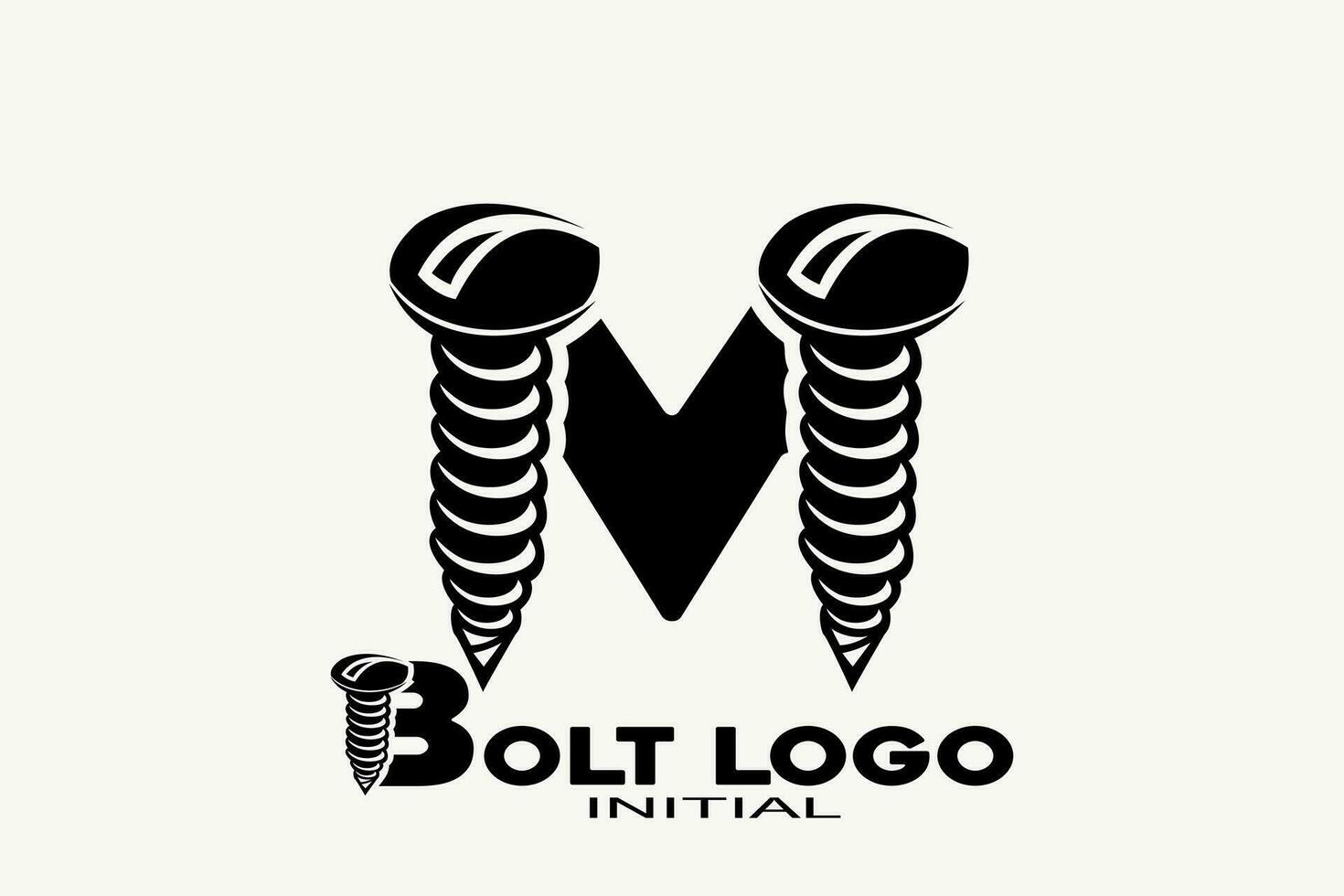 initialen brief m met bout creatief meetkundig modern logo ontwerp. vector