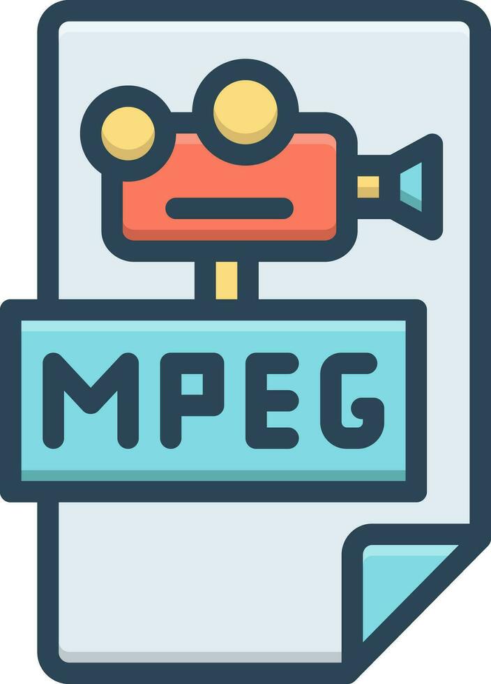 kleur icoon voor mpeg's vector