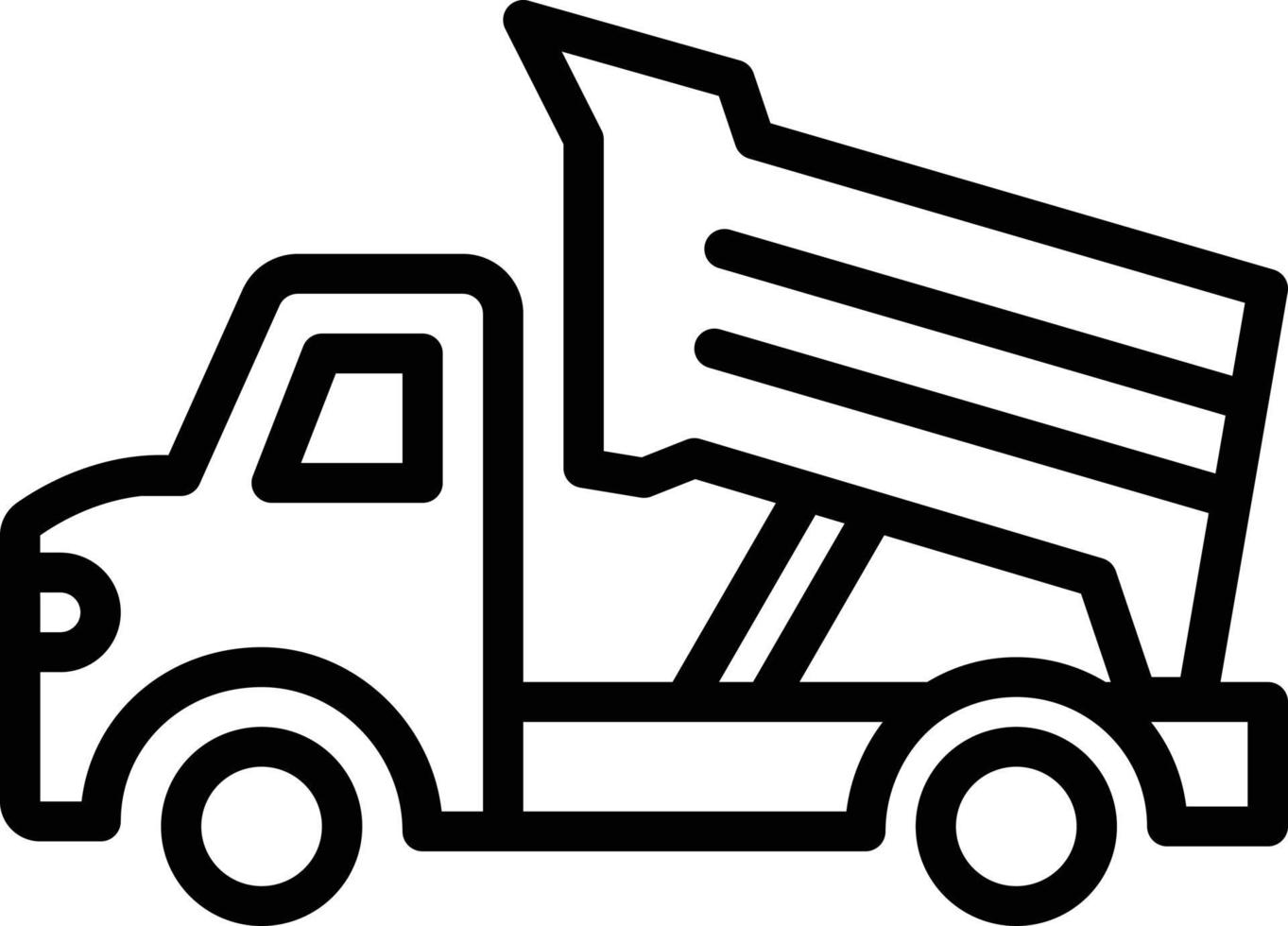 lijnpictogram voor dumptruck vector