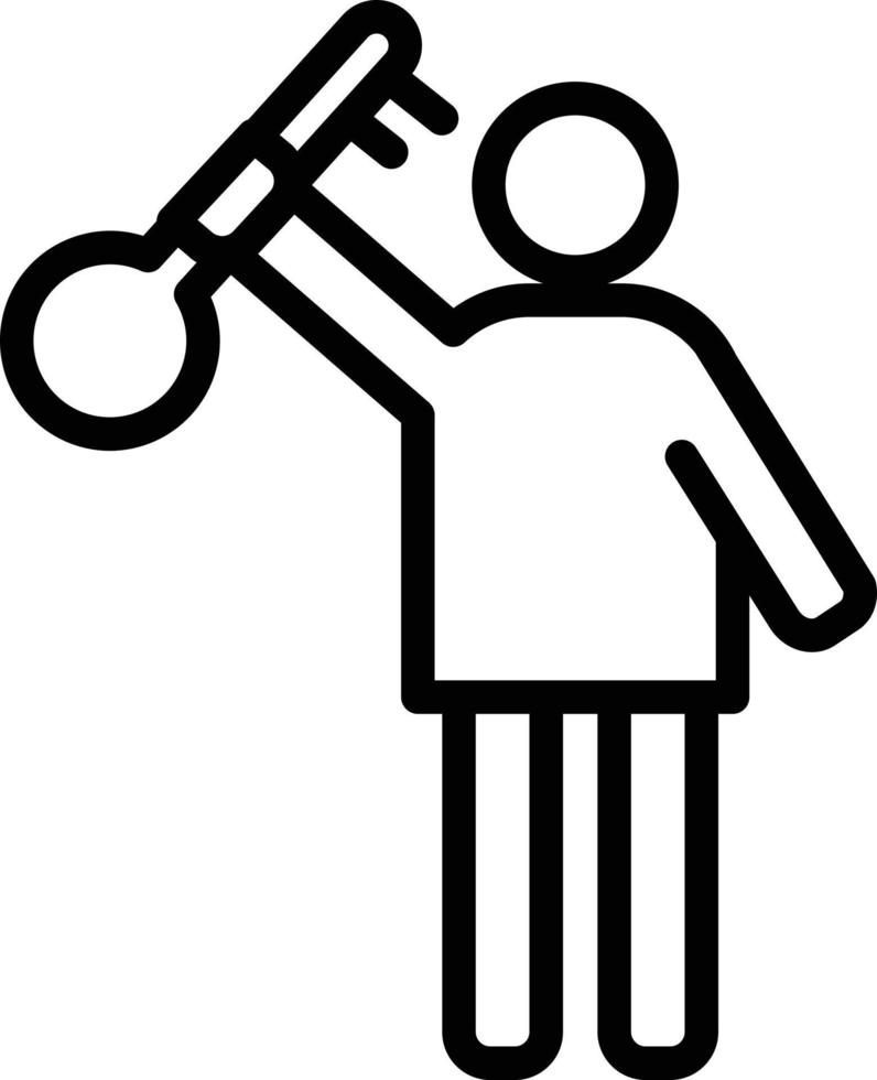 lijnpictogram voor sleutelpersoon vector