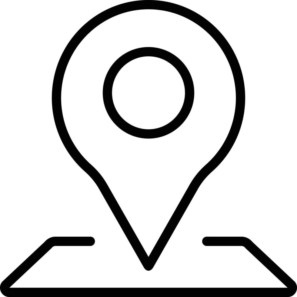 lijnpictogram voor kaartlocatie vector