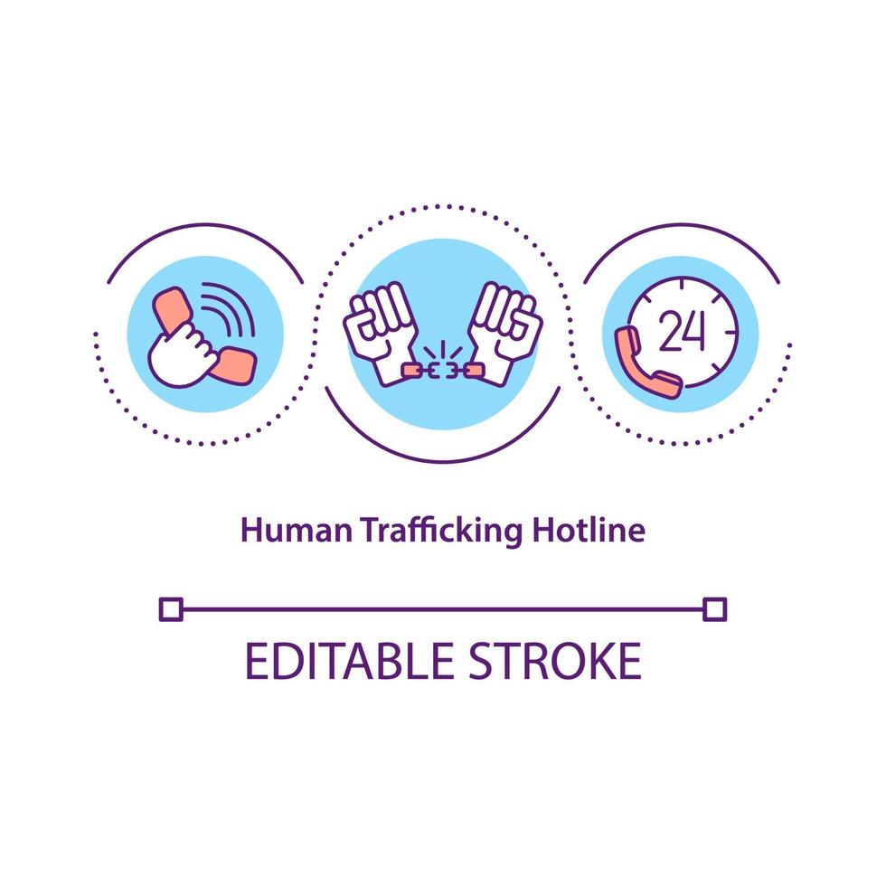 mensenhandel hotline concept icoon vector