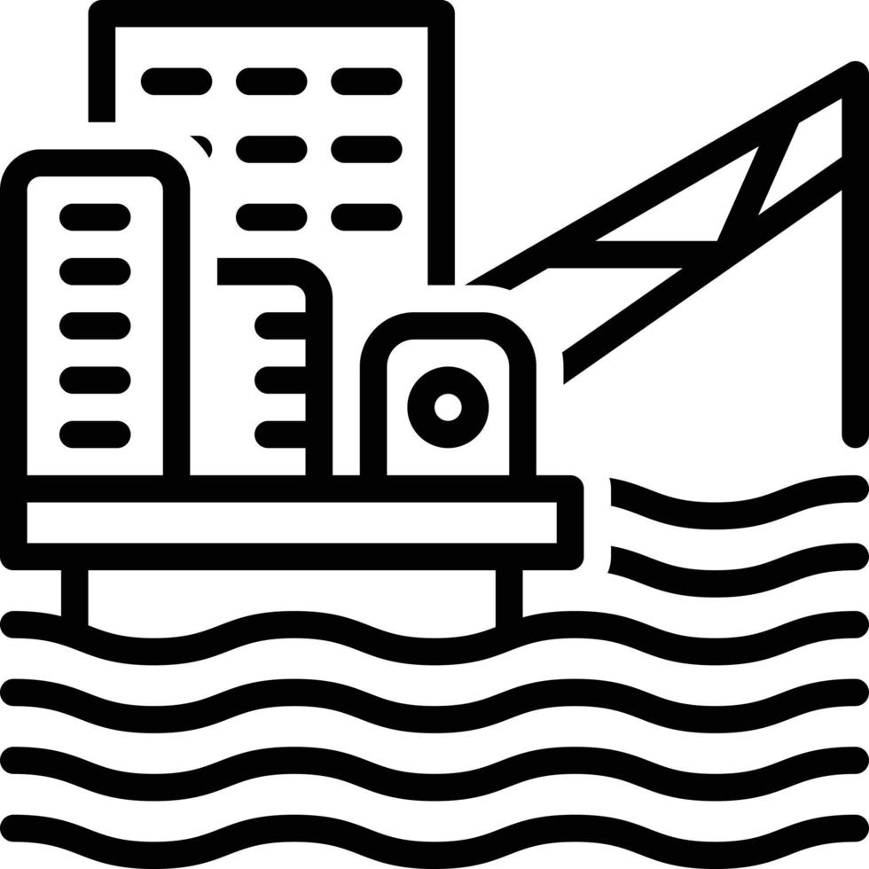 lijnpictogram voor offshore-platform vector