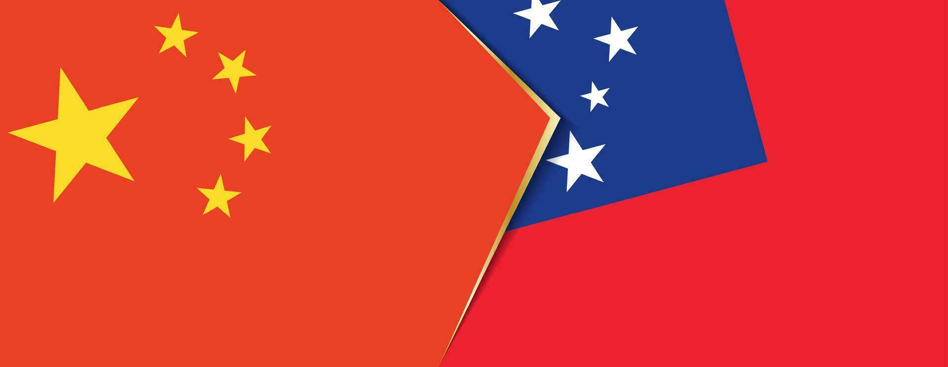 China en Samoa vlaggen, twee vector vlaggen.