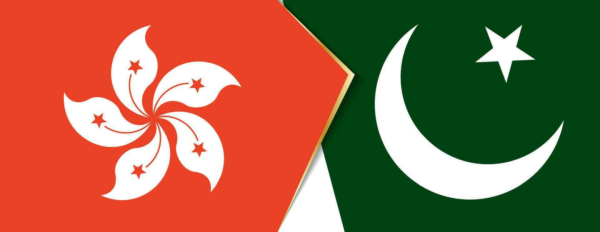 hong Kong en Pakistan vlaggen, twee vector vlaggen.