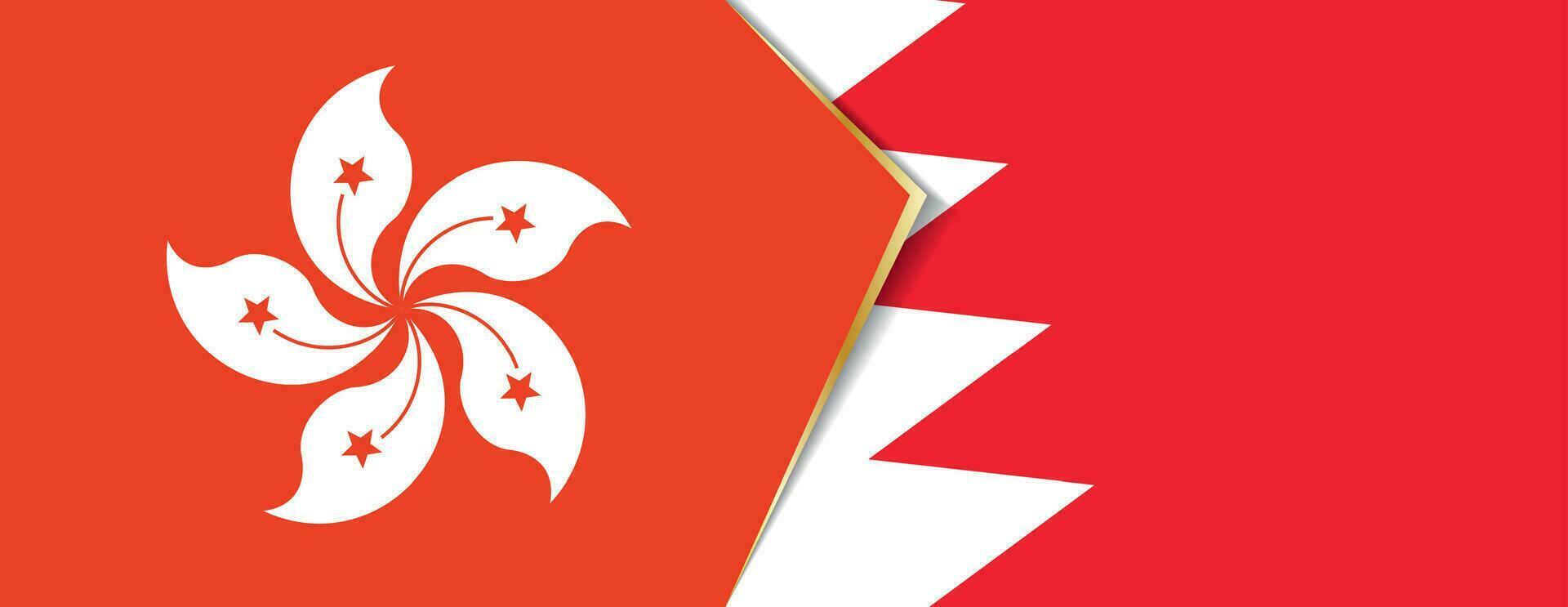 hong Kong en Bahrein vlaggen, twee vector vlaggen.