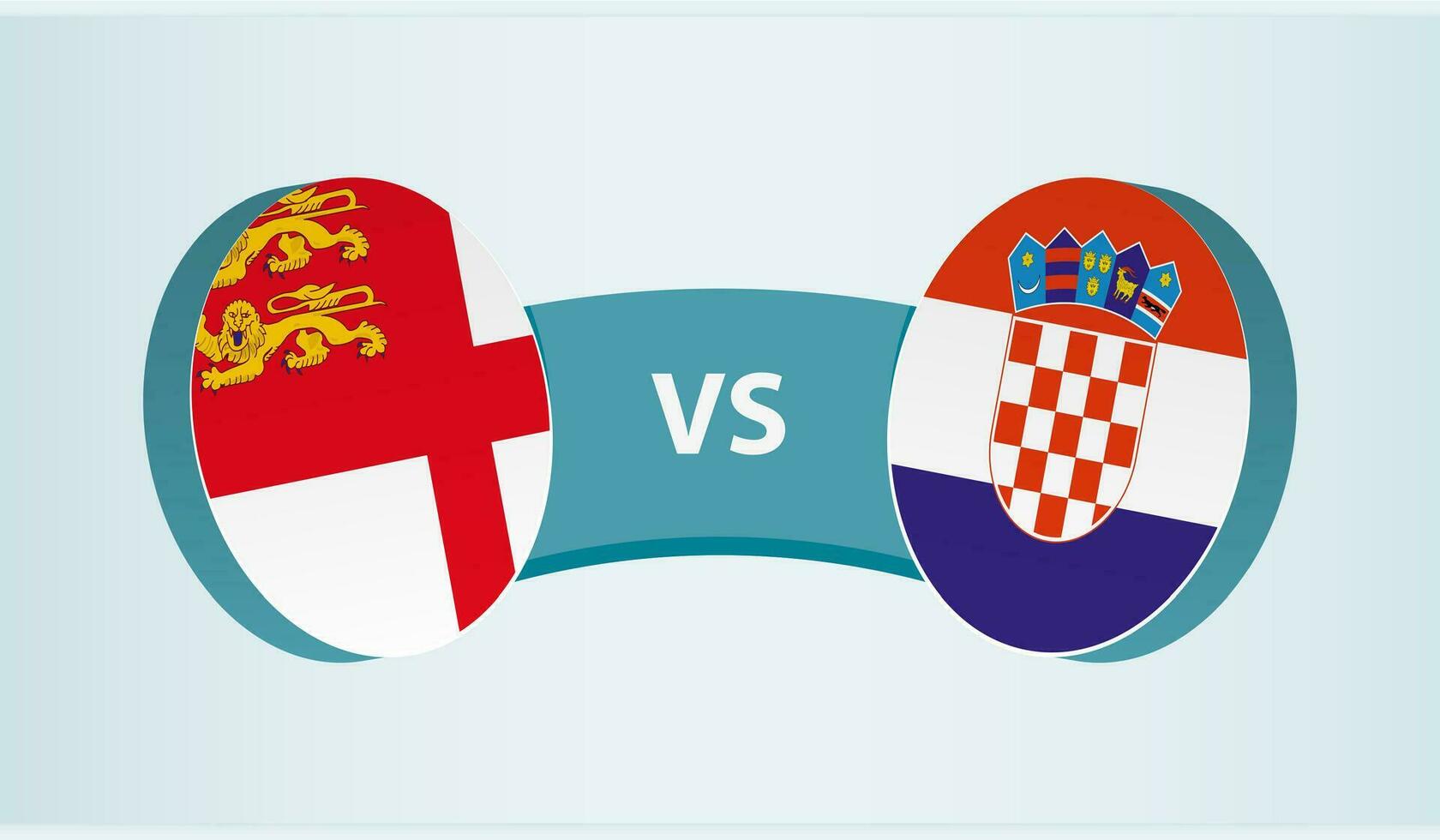 sark versus Kroatië, team sport- wedstrijd concept. vector