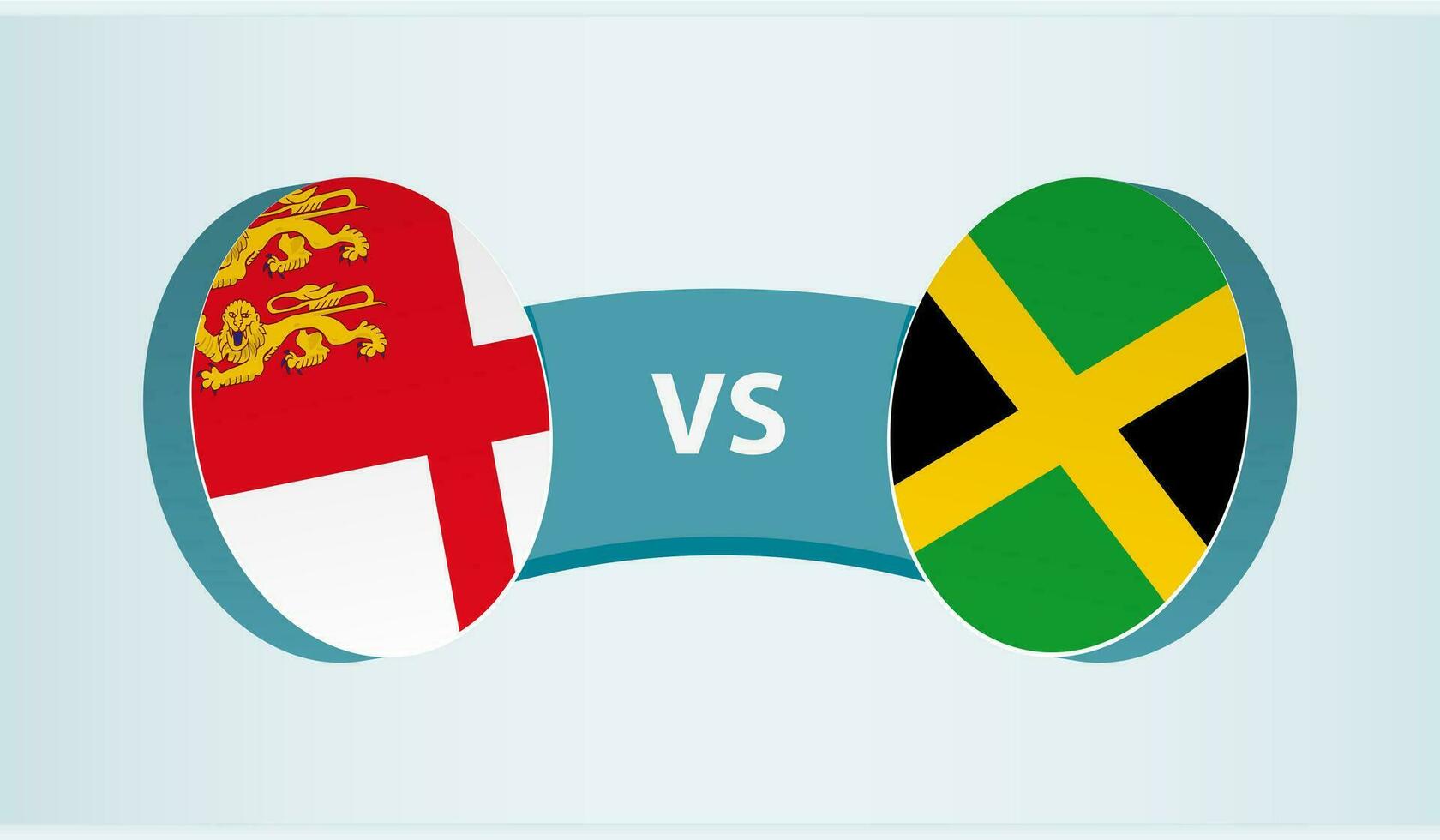 sark versus Jamaica, team sport- wedstrijd concept. vector