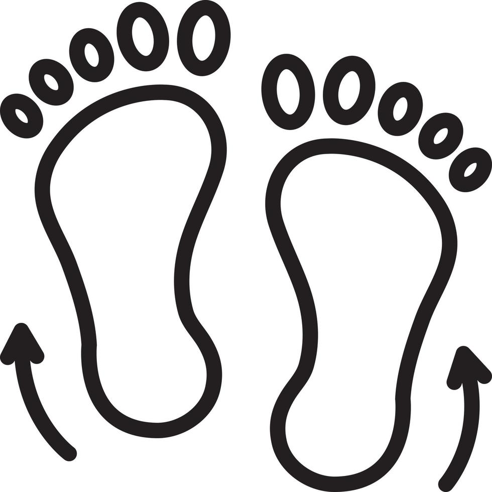lijn icoon voor voetafdrukken richting schets vector