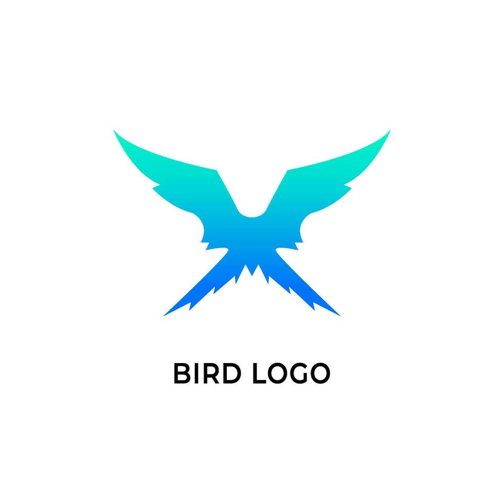vogel logo ontwerp. vogel tech logo. vogel technologie logo. blauw vogel logo ontwerp sjabloon. vogel icoon. vector