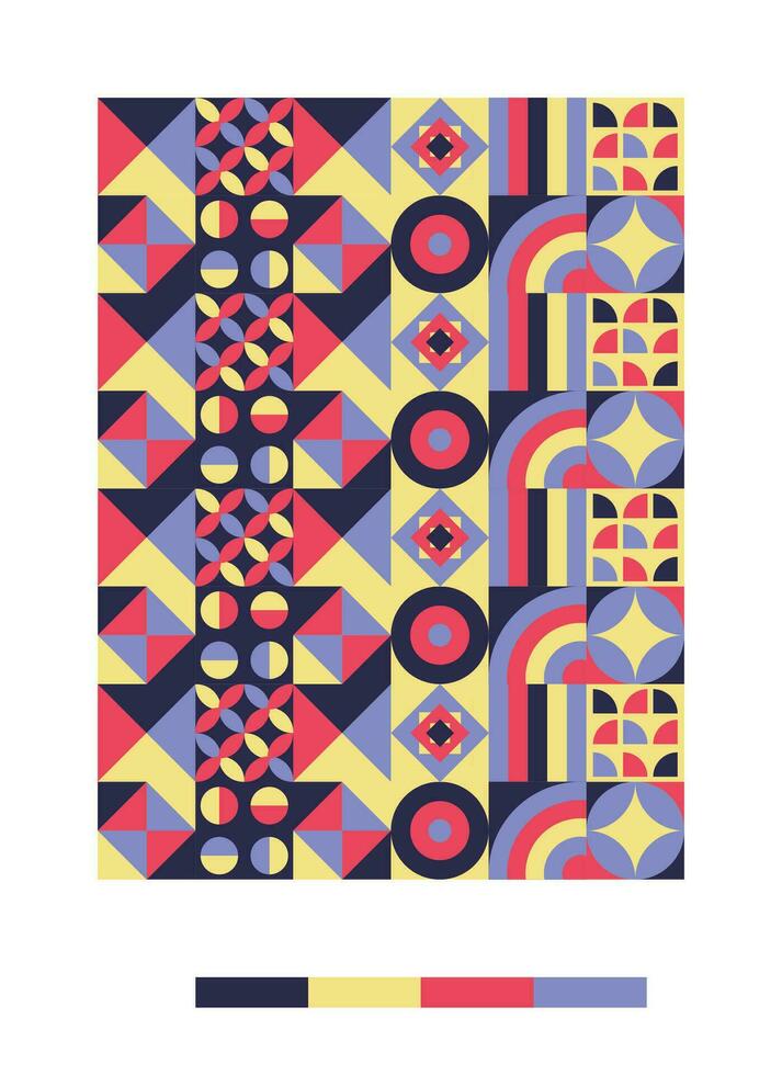 een kleurrijk patroon met meetkundig vormen en kleuren vector