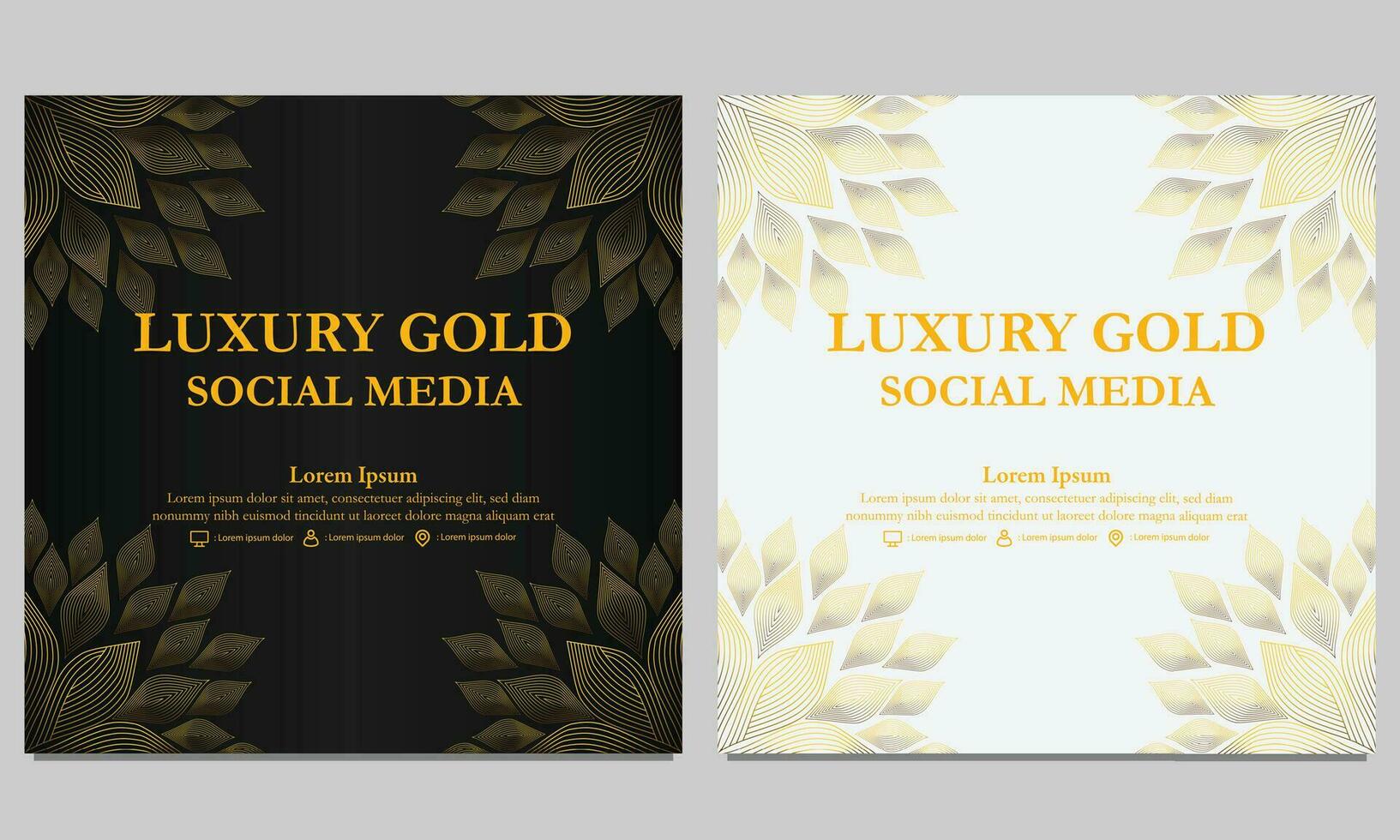 luxe elegant gouden bloemen sociaal media sjabloon. vector