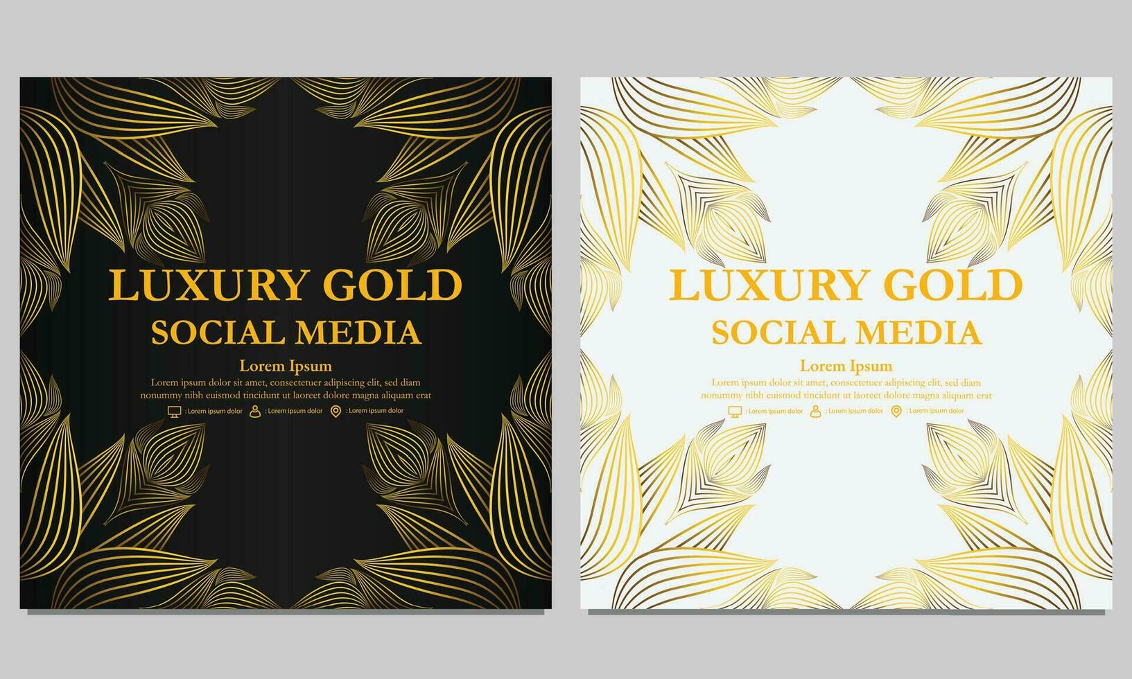 elegant gouden bloemen sociaal media sjabloon. geschikt voor sociaal media na, web banier, Hoes en kaart vector