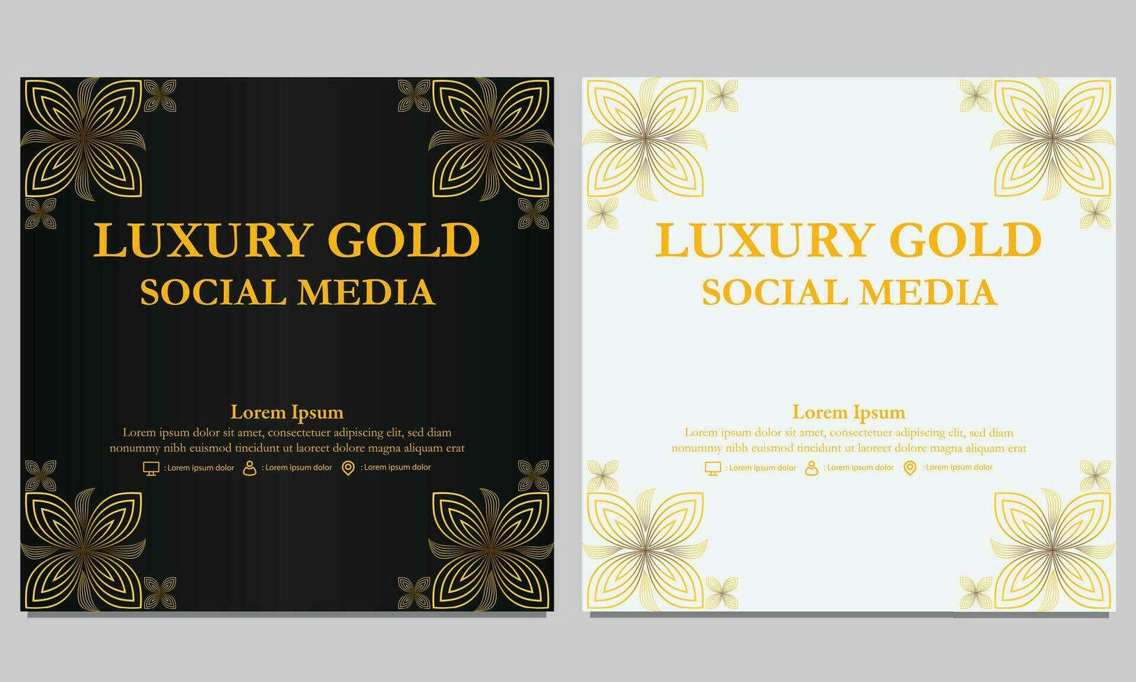 luxe elegant gouden bloemen sociaal media sjabloon. vector