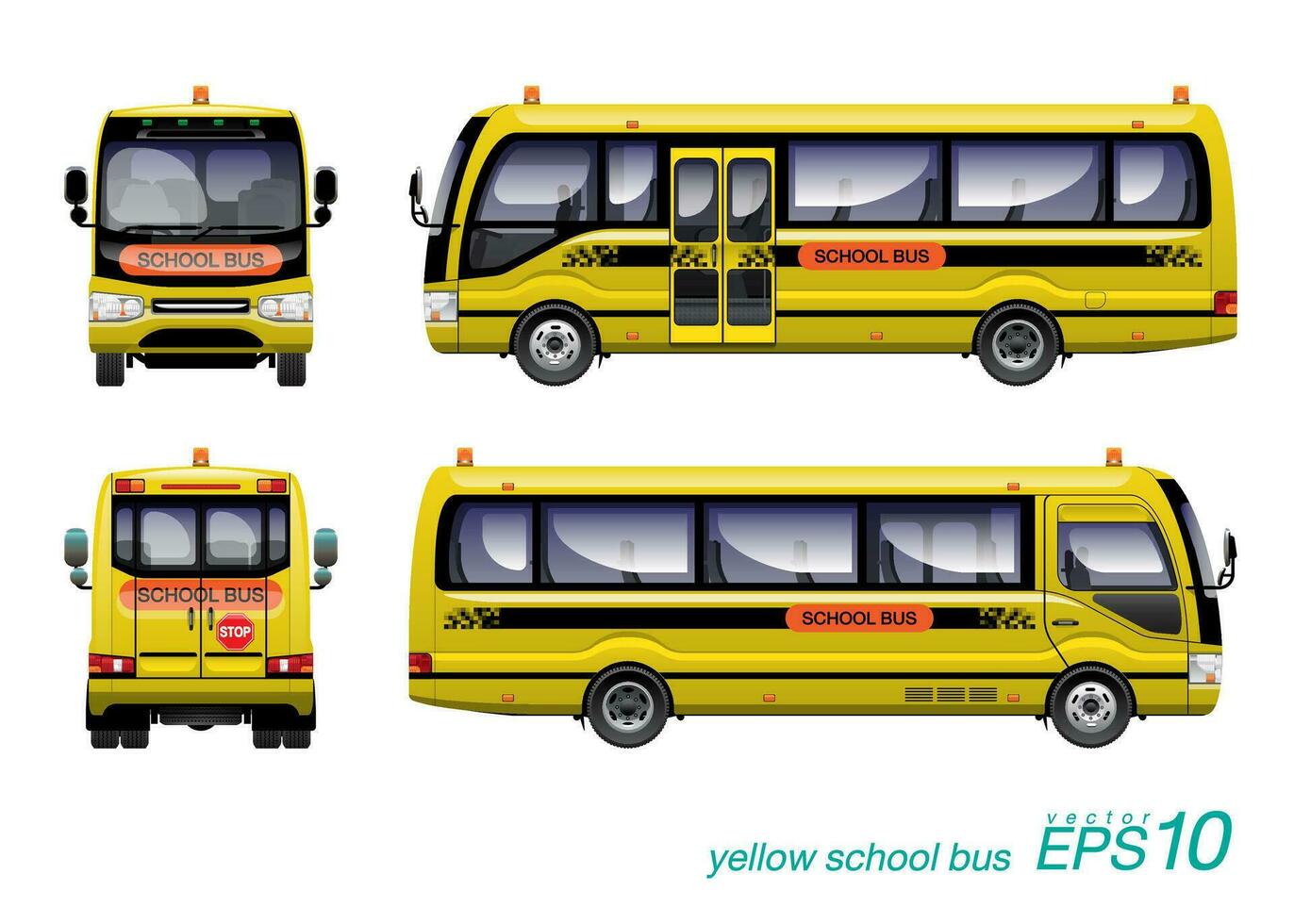 geel school- bus sjabloon. vector