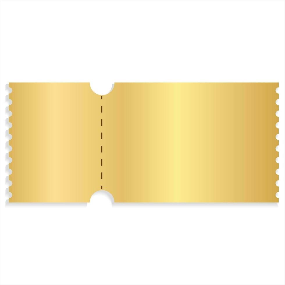 blanco gouden coupon of ticket. gouden sticker korting. vector illustratie